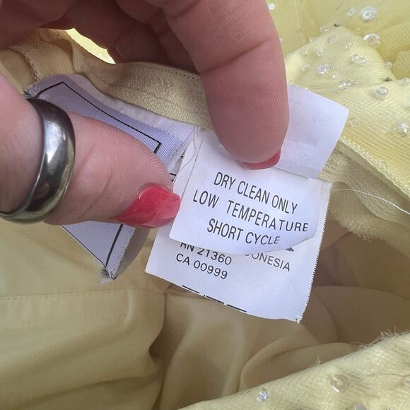 Mori Lee Y2K Butterfly Bead Embellish Yellow Poof quinceañera Prom Ball Gown 3/4 - Picture 13 of 15